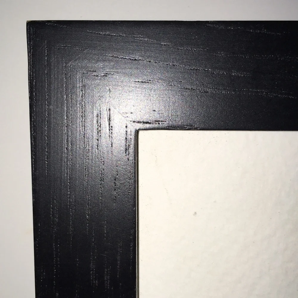 Three picture black wood frame -vintage